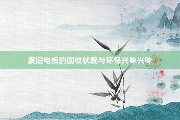 废旧电板的回收状貌与环保兴味兴味