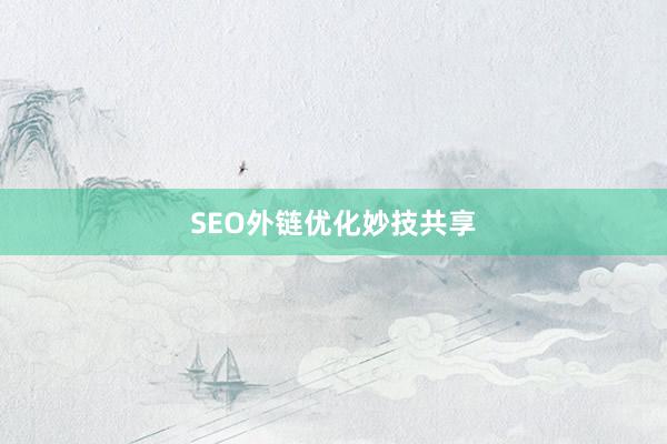 SEO外链优化妙技共享
